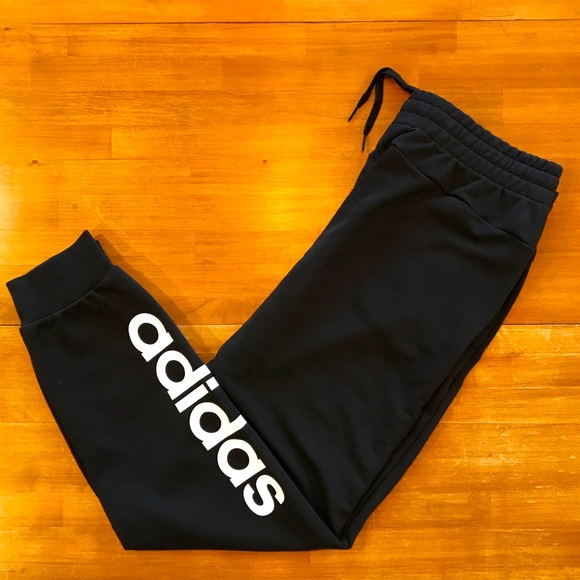adidas Pants - ADIDAS Essentials Linear Black Joggers